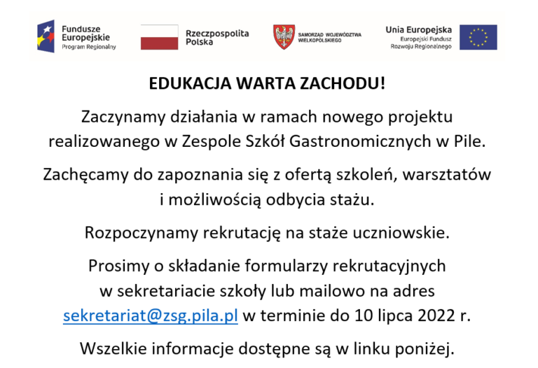 Zespół Szkół Gastronomicznych w Pile - Gen. Sikorskiego 73, Piła
