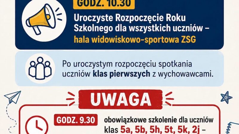 Uroczyste rozpoczęcie roku szkolnego 2026/2027