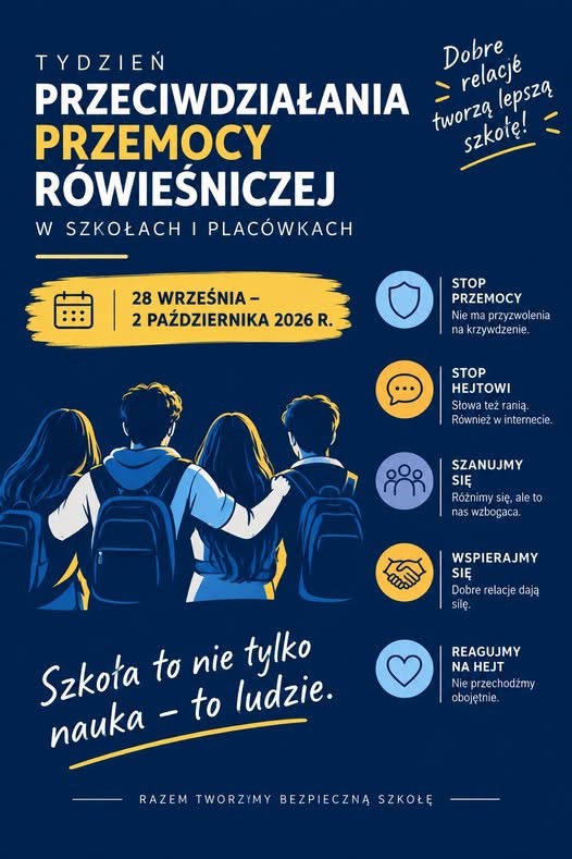 Tydzień przeciwdziałania przemocy rówieśniczej w szkołach i placówkach